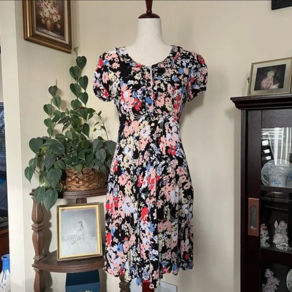 AB Studio | Floral Peasant Mini Dress